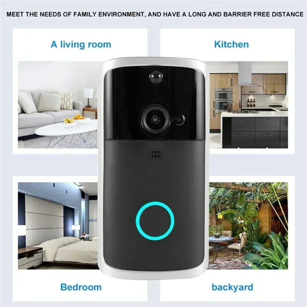 Video Door Bell Wireless Doorbell Smart Wifi Camera Door Phone Intercom with Mot