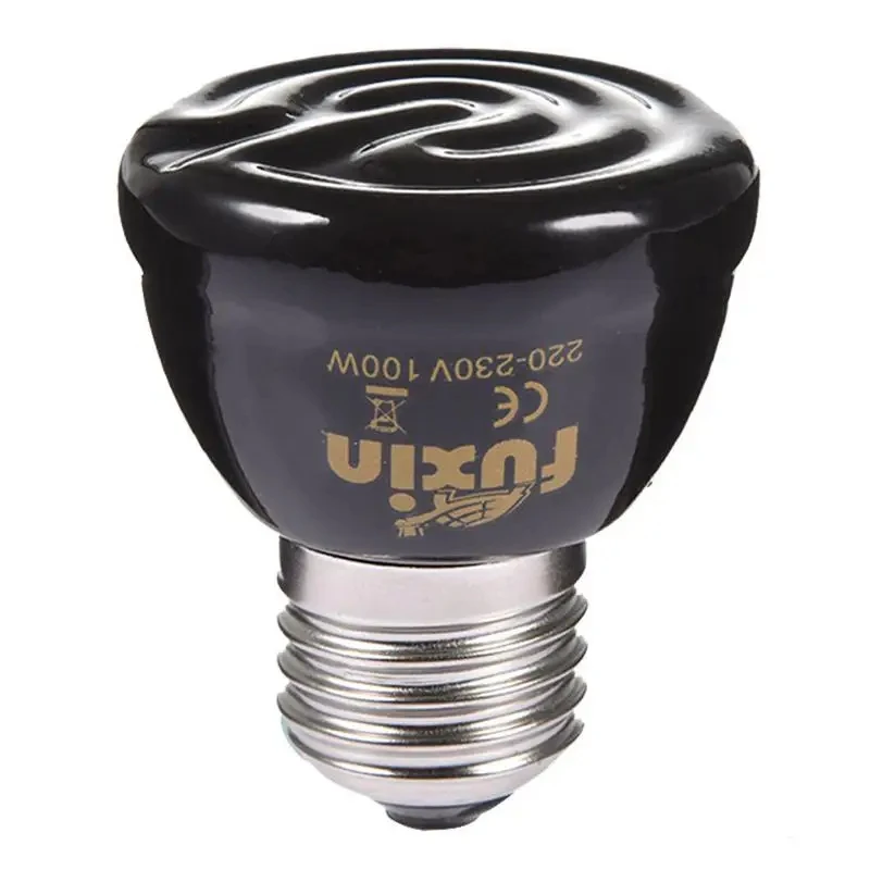W 50W 75W 100W E27 Pet Heating Lamp Black Infrared Ceramic Emitter Heat Light Bulb Pet Brooder Chickens Reptile Lamp 220240V