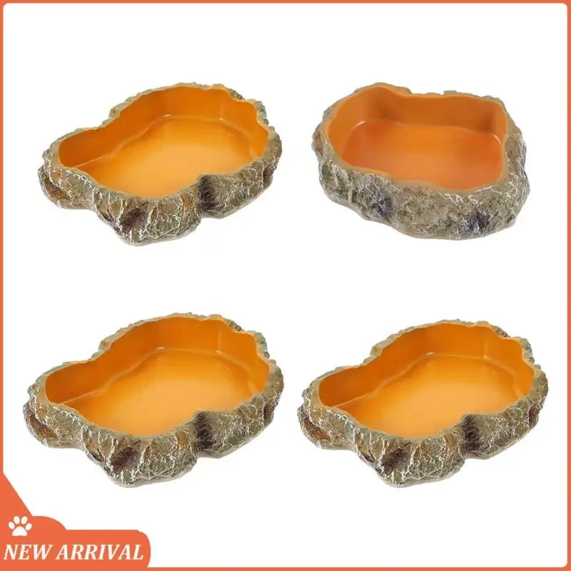 1 PCS Reptile Feeding Bowls Terrarium Plate Reptile Feeder As Shown Resin For Frog Tortoise Bearded Dragon Turtle,S