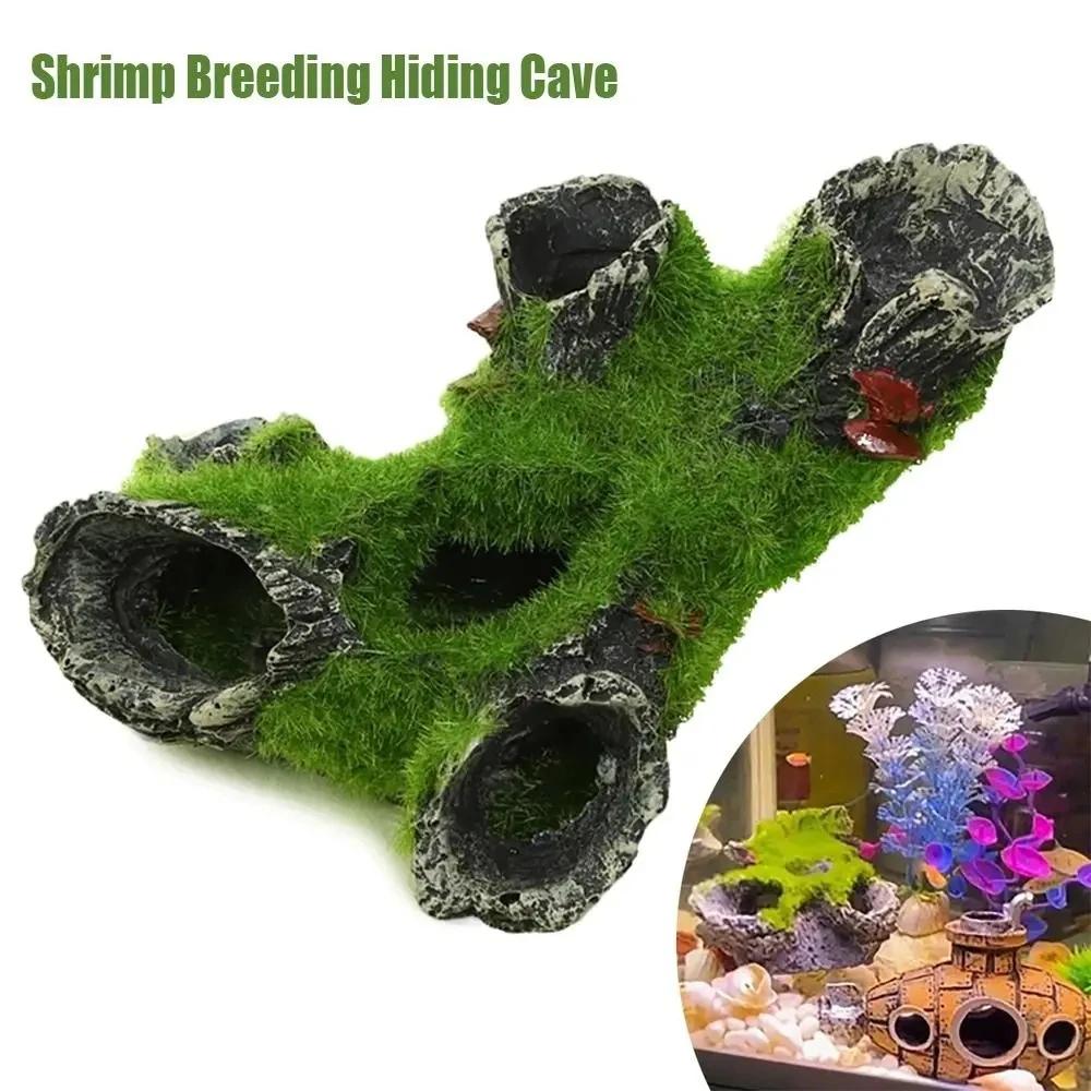 Resin Shrimp Breeding Hiding Cave Simulation Decorative Props Fish Shrimp Cave Shelter Crafts Arts Aquarium Scenery House