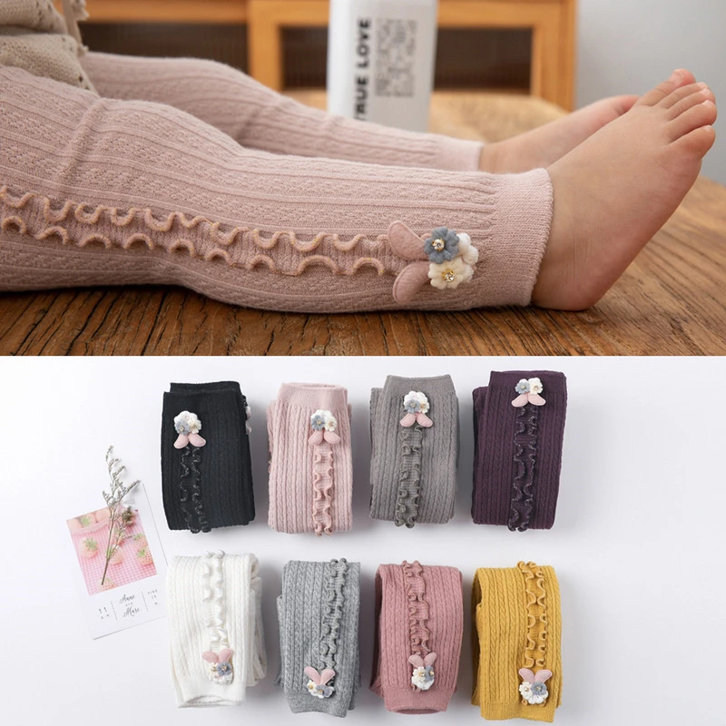 Kids Tights For Girls Autumn Winter Children's Pantyhose Knitted Baby Girls Tights Warm Leggings Fashion Girls Tight 0-6Years
