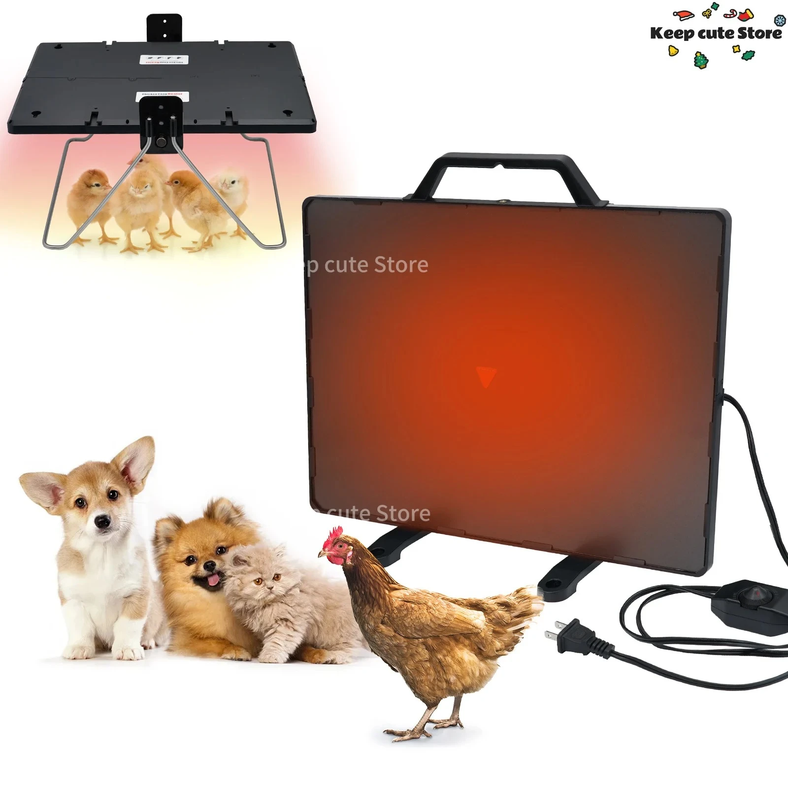 Chicken Coop Heater Adjustable Temperature 360°Adjustable for A Wide Range of Animals Chickens Dogs Cats Rabbits Ducks Pigeons