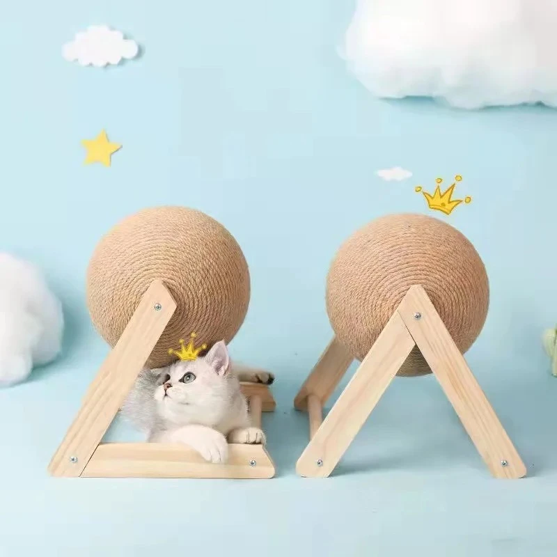 Hemp Rope Ball Cat Scratching Board To Relieve Boredom Pet Toy Does Not Drop Debris Vertical Wear-resistant Cat Scratching Ball