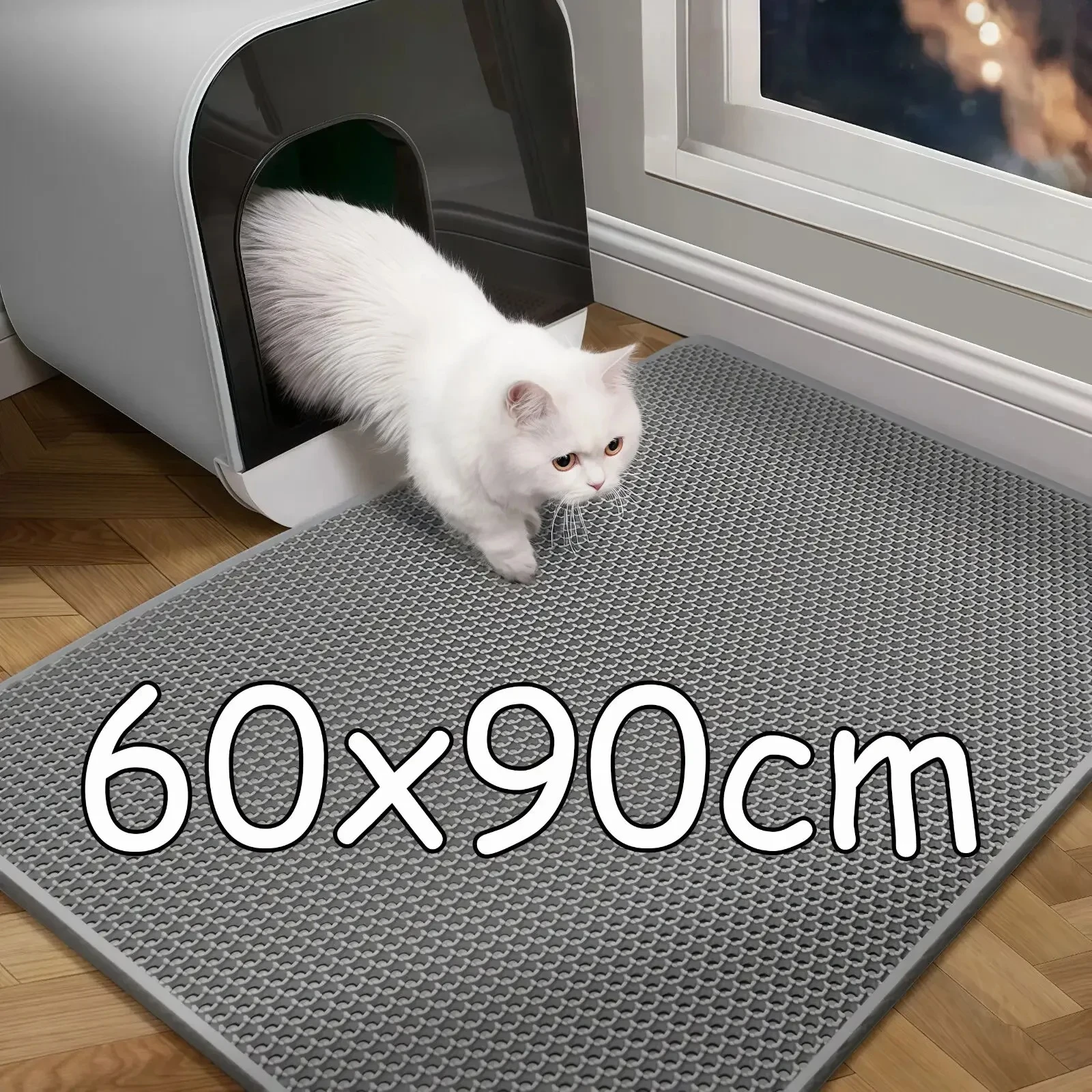 60x90cm Cat Litter Mat Waterproof Double Layer Pet Litter Box Mat Pet Toilet Cat Mat Nonslip Sand Cat Washable Pet Clean Mats