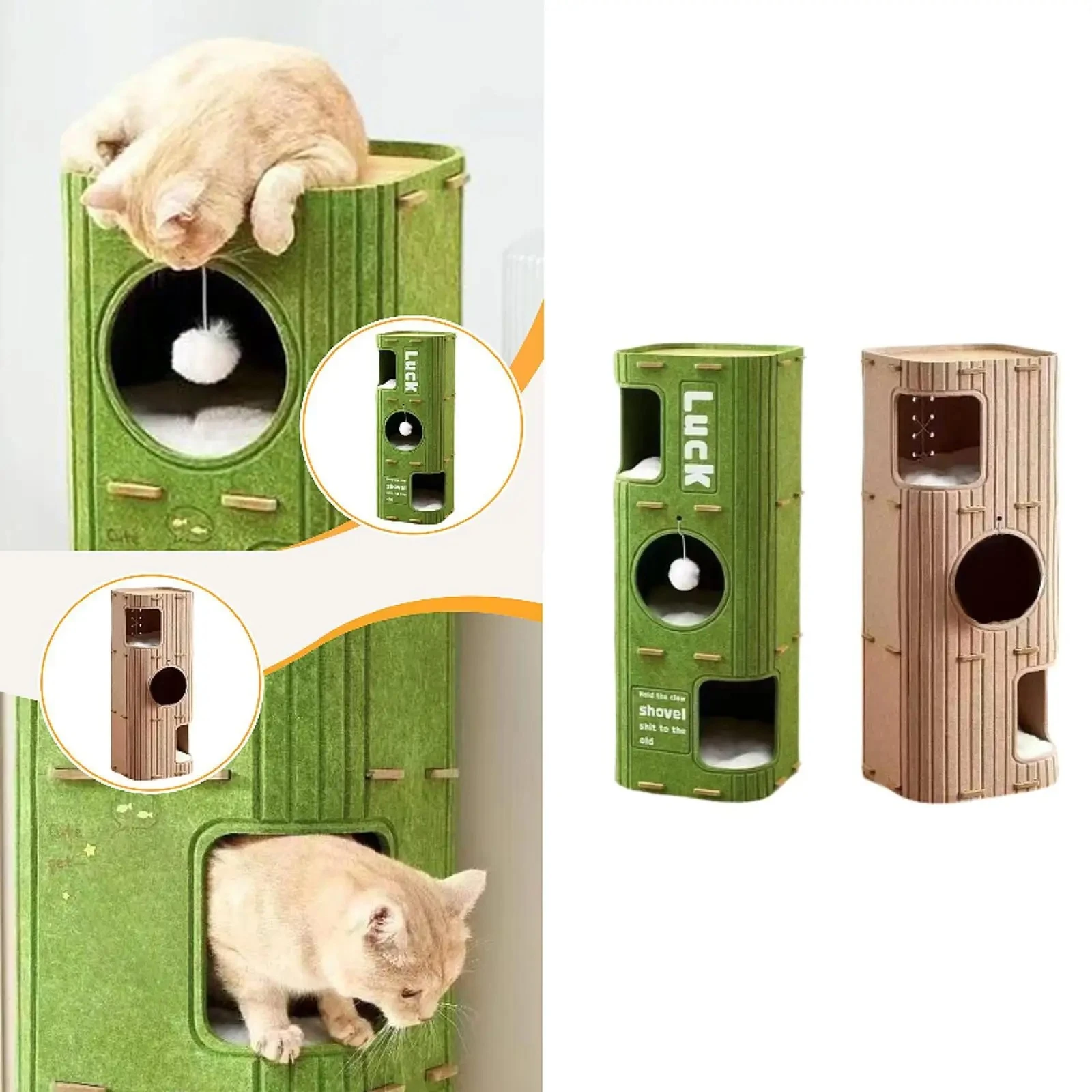 Cat Tree Felt Cat House Felt Enclosed Climbing Cave Rest Supplies Kitten Sleeping Place Hideout Pets Bed