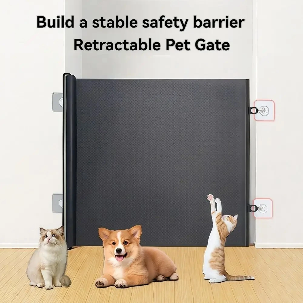 Multifunctional Auto Retractable Pet Gate Elastic Universal Baby Safe Guard Door with Hook 78cm Pet Safety Enclosure Cat/Dog