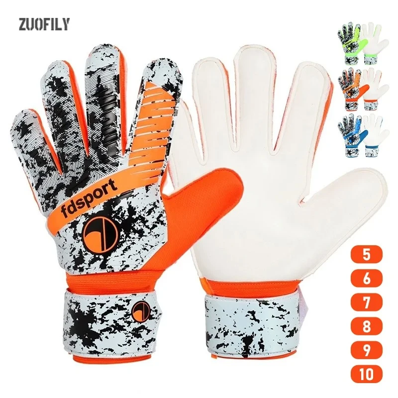 Childs Soccer Goalkeeper Gloves Teens Latex Thickened Protection Goalkeeper Gloves Football Goalie Non-slip Gloves for Training