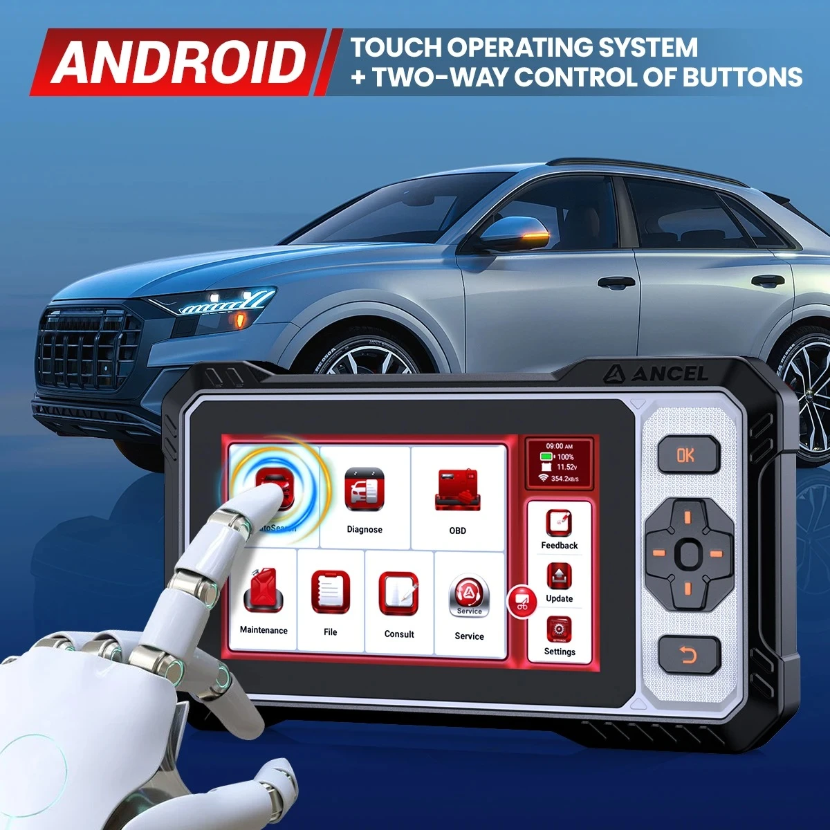 ANCEL FX6100 All System Car Scanner 15+ Reset Bidirectional-Control CAN FD AutoVIN Active Test Car OBD2 Diagnostic Tools