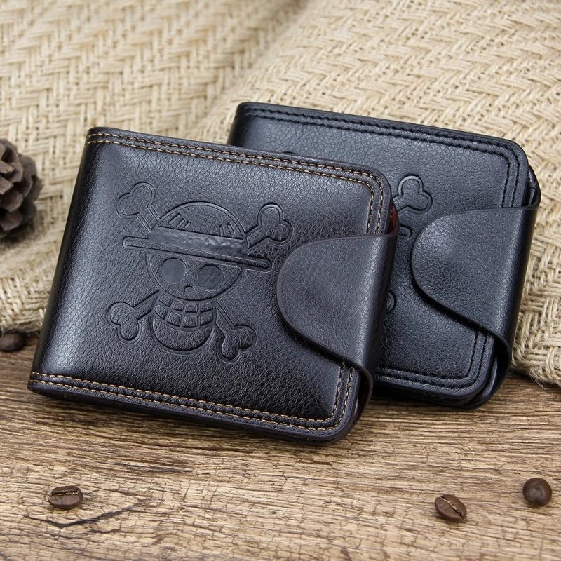 One Piece Wallet Luffy Straw Hat Pirates Men Short Wallet Multi-function Multi-card Slot Wallet Card Holder Purse Gift