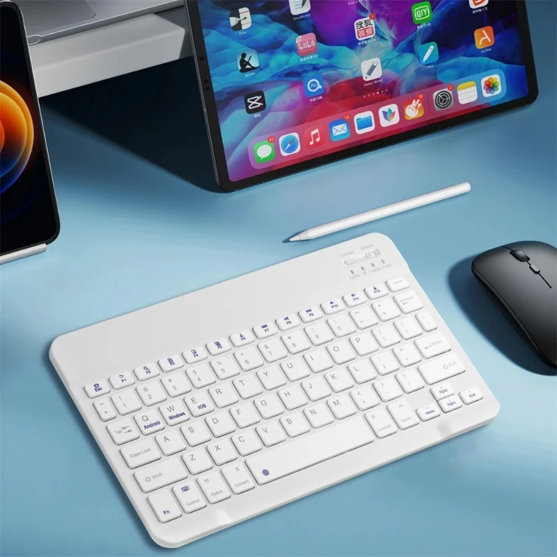 Bluetooth-compatible Keyboard for Android IOS Ipad Slim Portable Wireless Bluetooth Rechargeable Mini Keyboard For Tablet Phone