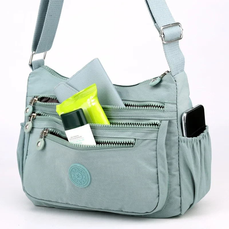 Multi-layer Shoulder Bag Crossbody Bag Lightweight Cloth Bag Backpack Oxford Cloth Women's Bag Canvas Large Capacity Mom Bag Wal