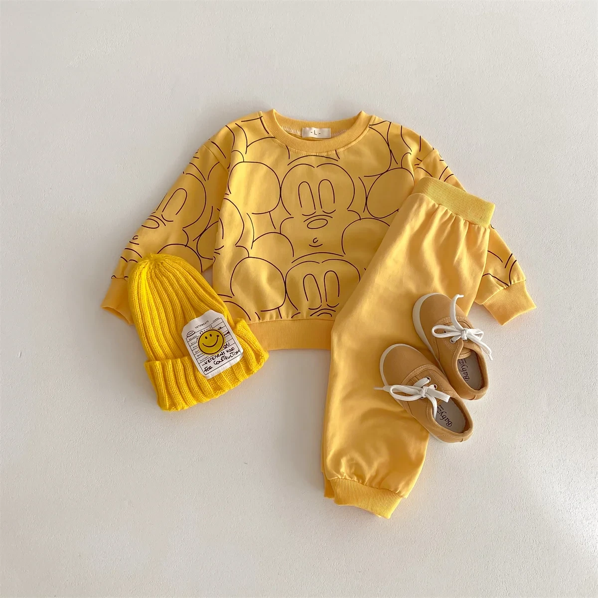 0-3 Age Toddler Costume Mickey Tracksuits Autumn Fashion Casual Long Sleeved Suit Sweatshirt + Trousers Baby 2piece/set Disney
