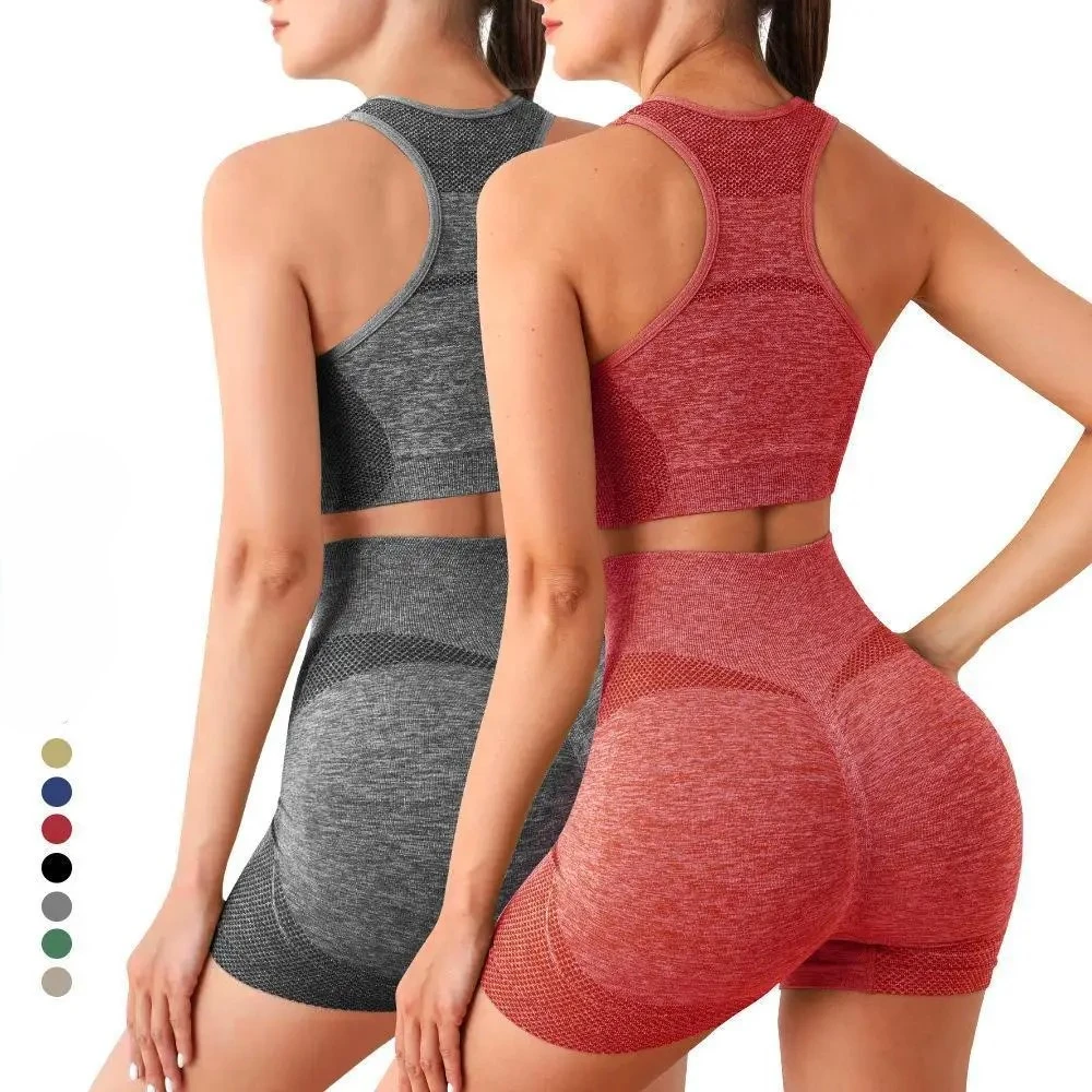 Yoga Set Gym Shorts Women Sport Bras Brassiere Workout Tops for Women Yoga Clothes Fitness Leggings Gym Set Seamless Yoga Sets