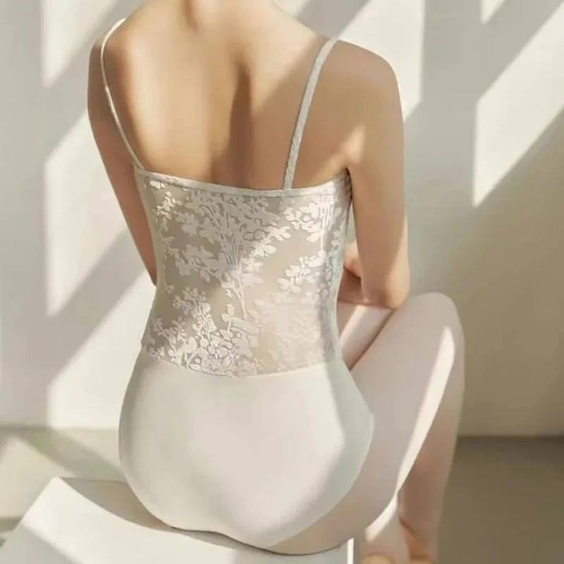 Women Mesh Dance Leotards Sleeveless Ballet Leotards Dance Skating Rhythmic Gymnastics Yoga Leotards Bodysuit