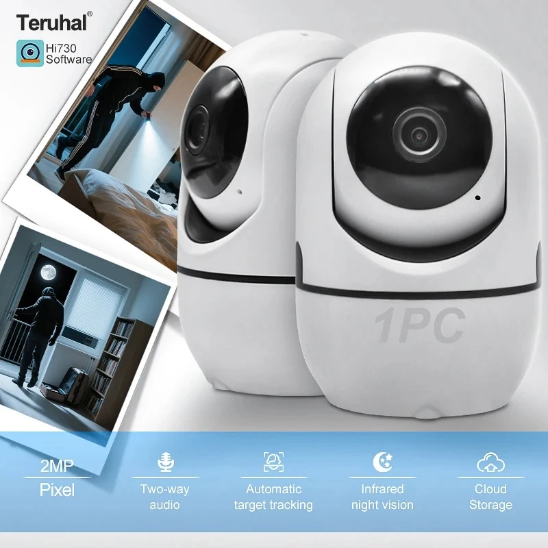 HD 2MP 360 Smart Mini WiFi Remote Connection IP Camera Auto Tracking Indoor Wireless Security Home CCTV Baby Monitor Teruhal