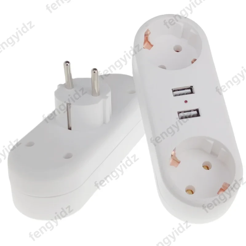 1 to 2 USB Socket Converter 2 USB German DE Standard Russia Plug Power Outlet EU Standard Conversion Socket
