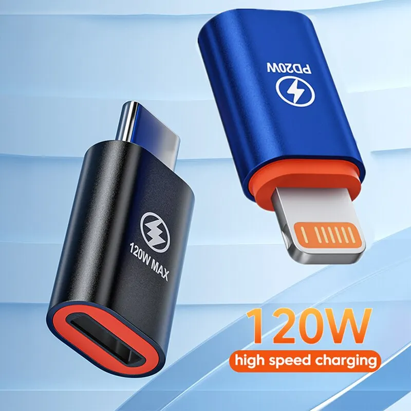 2PCS USB C To Lightning Adapter PD 20W 120W Fast Charge Lightning Male To Type C