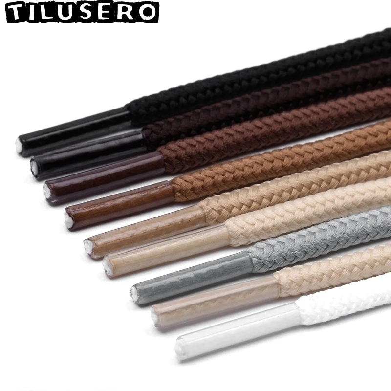 2pcs/lot Round Shoelaces Polyester Solid Classic Martin Boot Shoelace Casual Spo