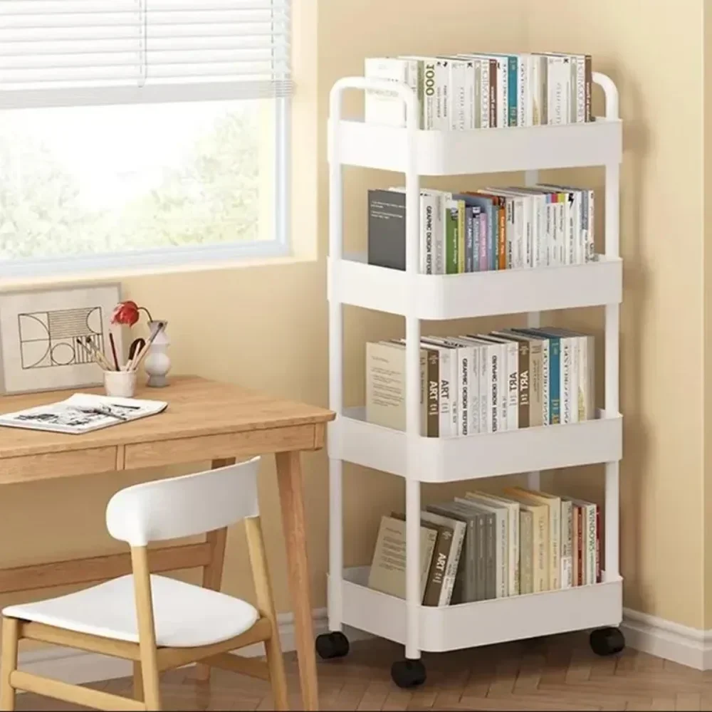 3/4 Tier Trolley Organizer with Wheels Gap Storage Rack Cart Mobile Plastic Stor