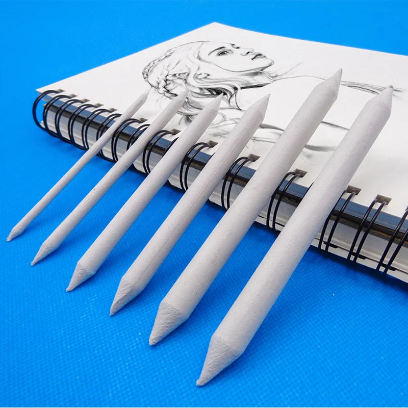 3/6pcs/set Blending Smudge Stump Stick Tortillon Sketch Art White Drawing Charco