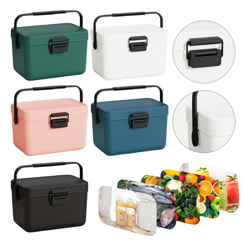 3.8L Insulated Portable Cooler with Handle Hard Cooler Ice Chest Box for Beach P