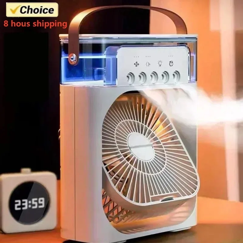 3 In 1 Fan AIr Conditioner Household Small Air Cooler LED Night Light Portable H