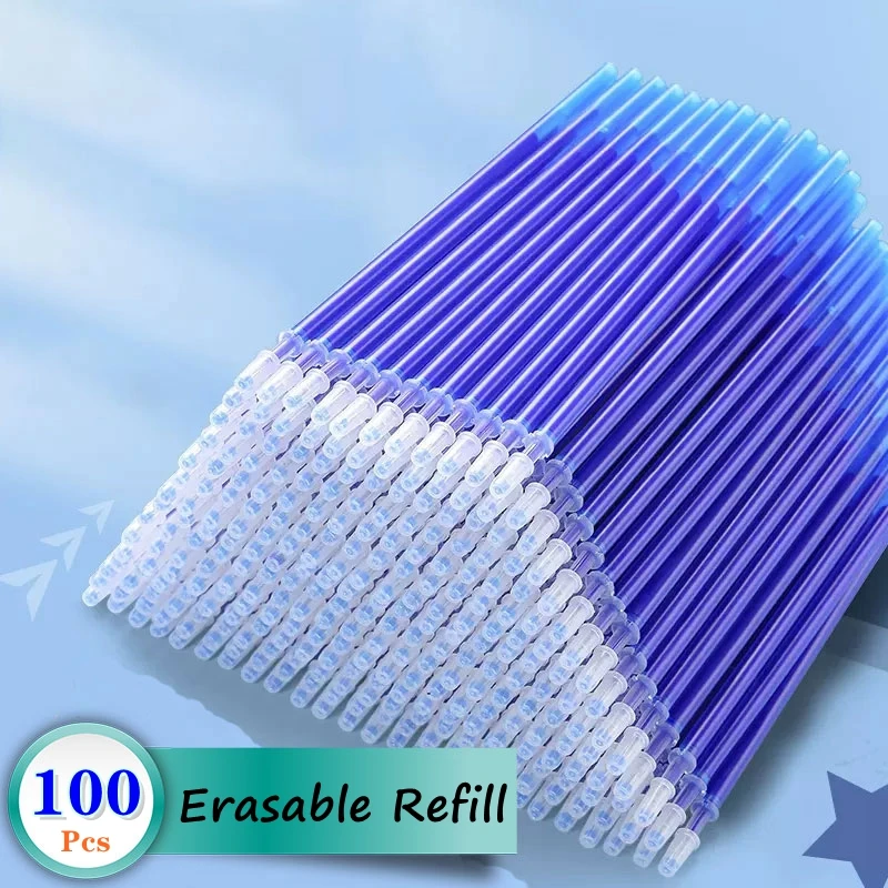 30/50/80/100Pcs/Lot 0.5mm Gel Pen Erasable Pen Refill Rod Set Blue Black Ink Sho