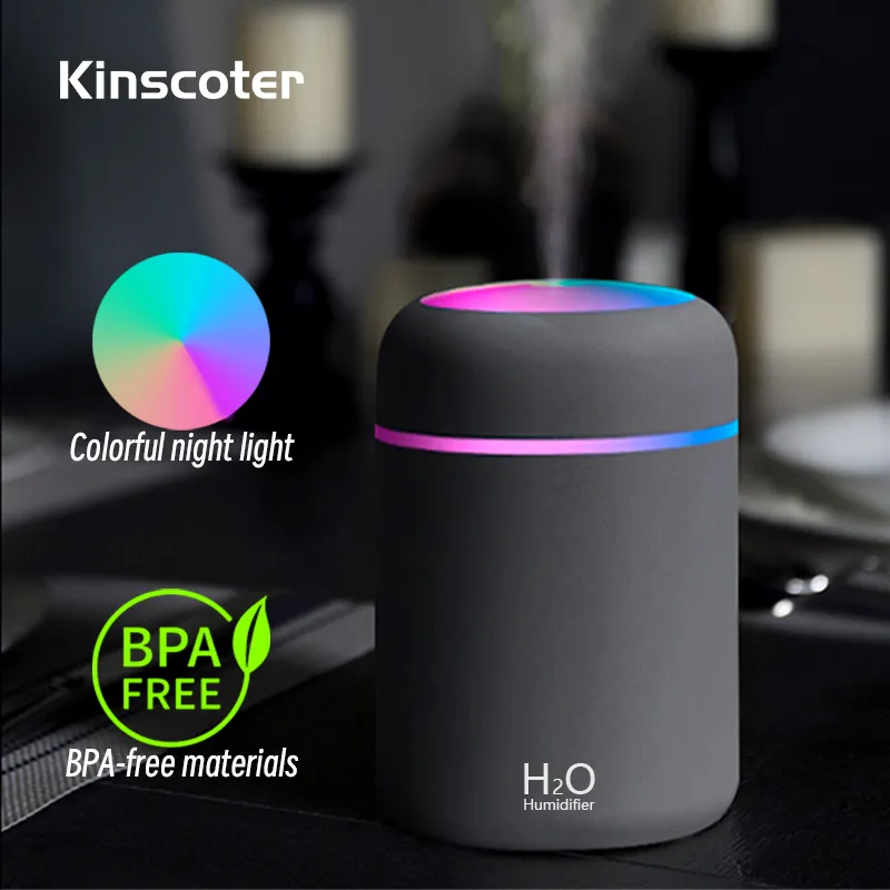 300ml H2O Air Humidifier Portable Mini USB Aroma Diffuser With Cool Mist For Bed