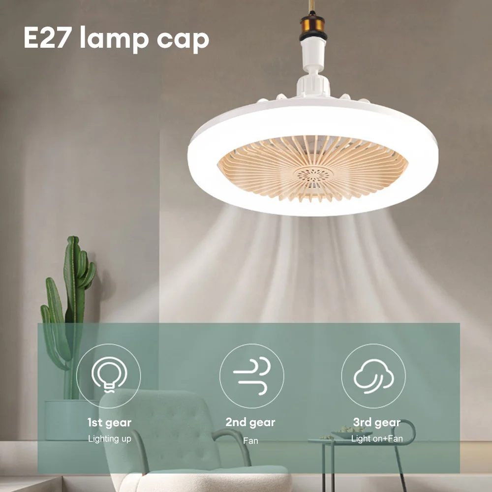 30W Ceiling Fan E27 Remote Ceiling Lighting Bedroom Living Room Switch Control 8