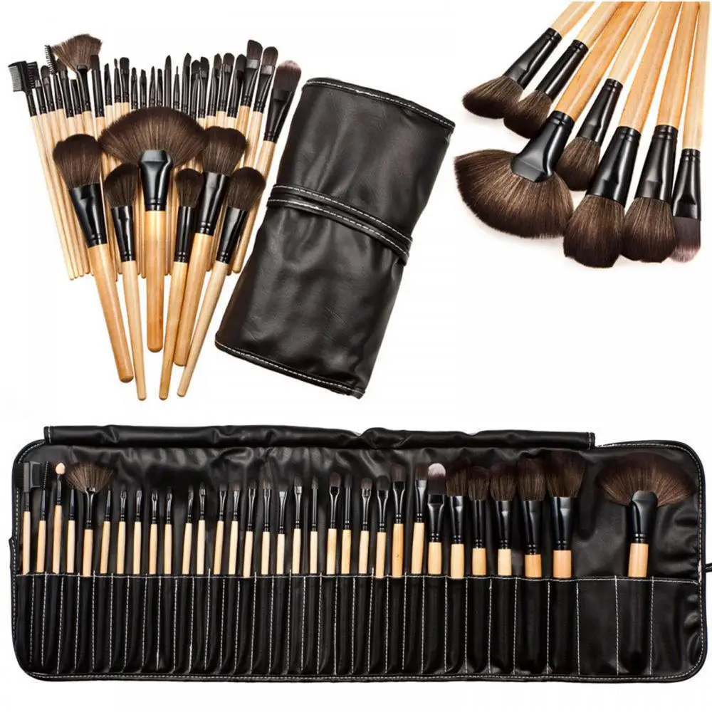 32 PCS Black Makeup Brush Set Professional Face Cosmetic Foundation Powder Blush