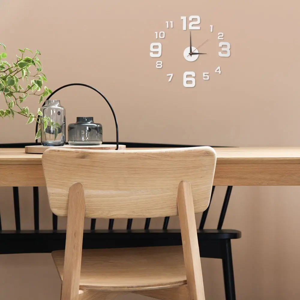 3D Wall Clock Luminous Frameless Wall Clocks DIY Digital Clock Wall Stickers Sil