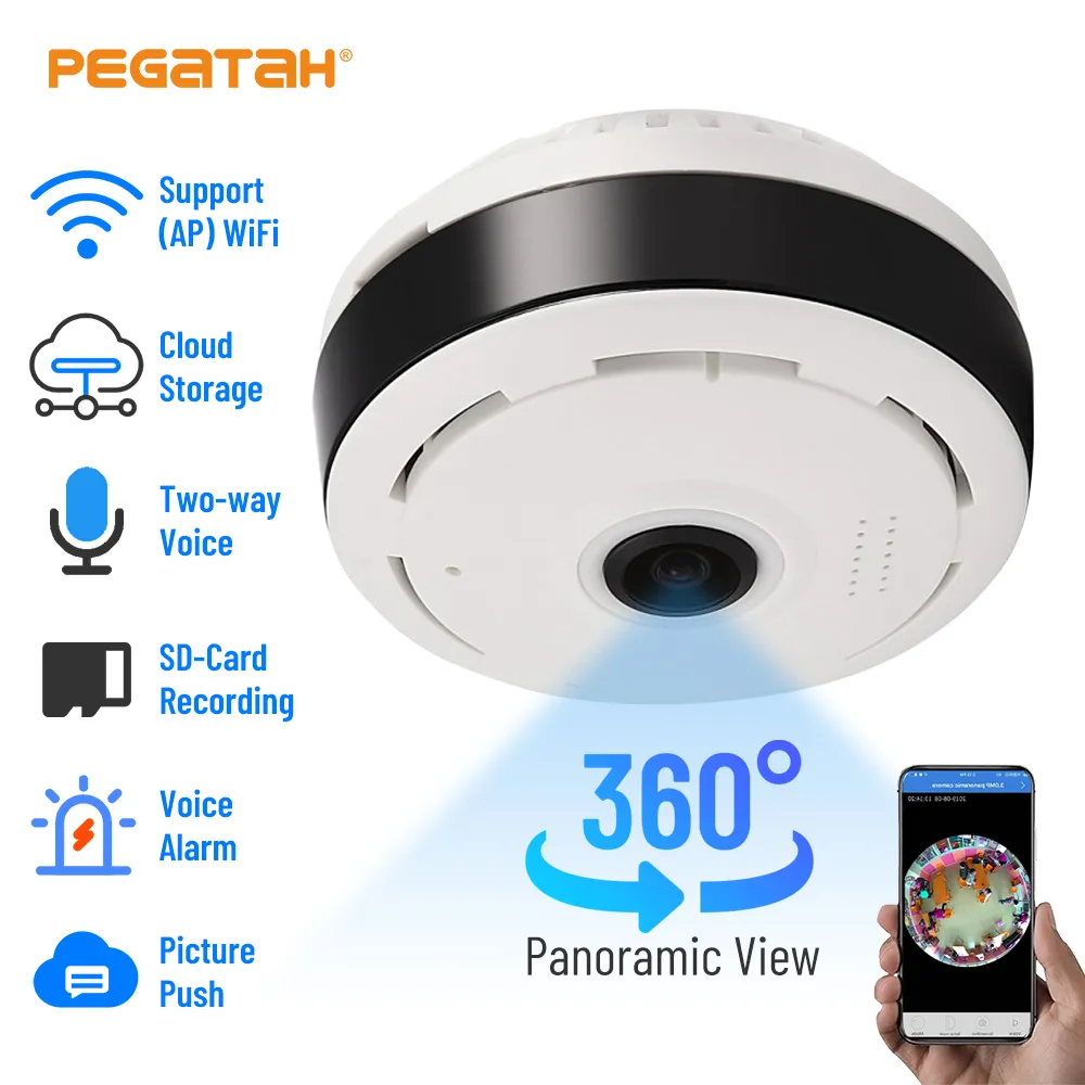 3MP/5MP Wifi Panorama Camera 360 Degree Panoramic Fisheye Security IP Camera Wir