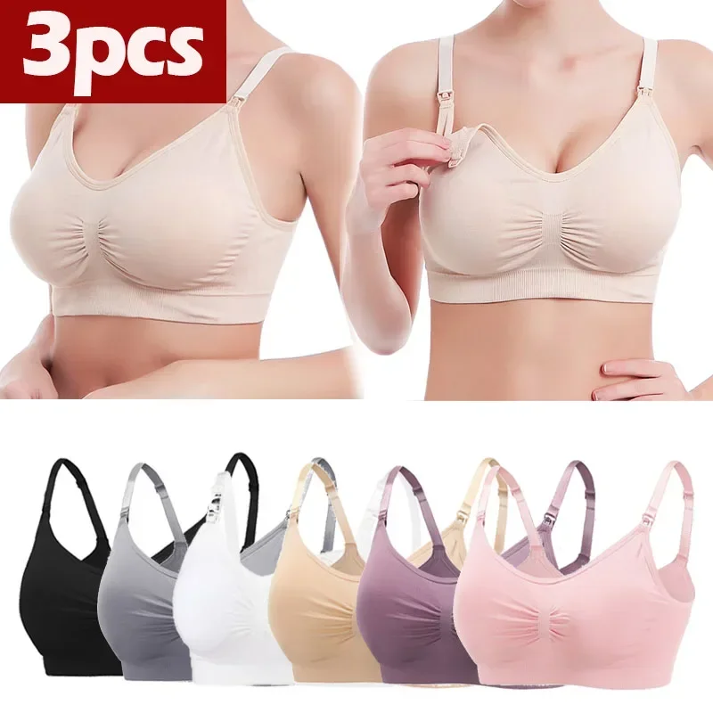 3PC/lot Maternity Nursing Bras Cotton Breastfeeding Pregnant Women Pregnancy Und