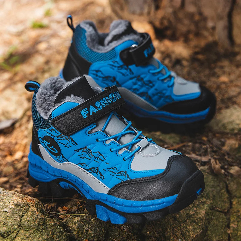 2023 New Winter Camp Boys Mountain Climbing Shoes Fashion Kids Teenage Hook &amp