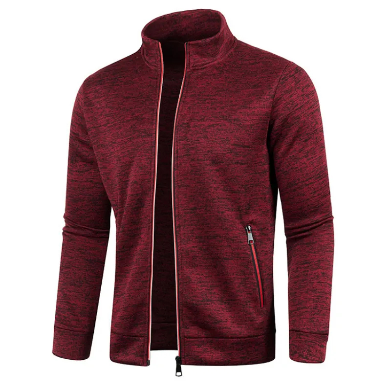 Spring Men's Turn-down Collar Sweatshirt Zipper Stand Collar Pullovers Man Sweat