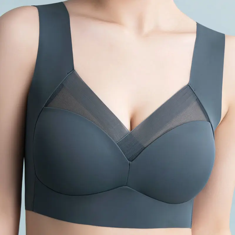 40-75kg Women's Bras Top Seamless Push Up Underwear Anti Sagging Comfortable Wir