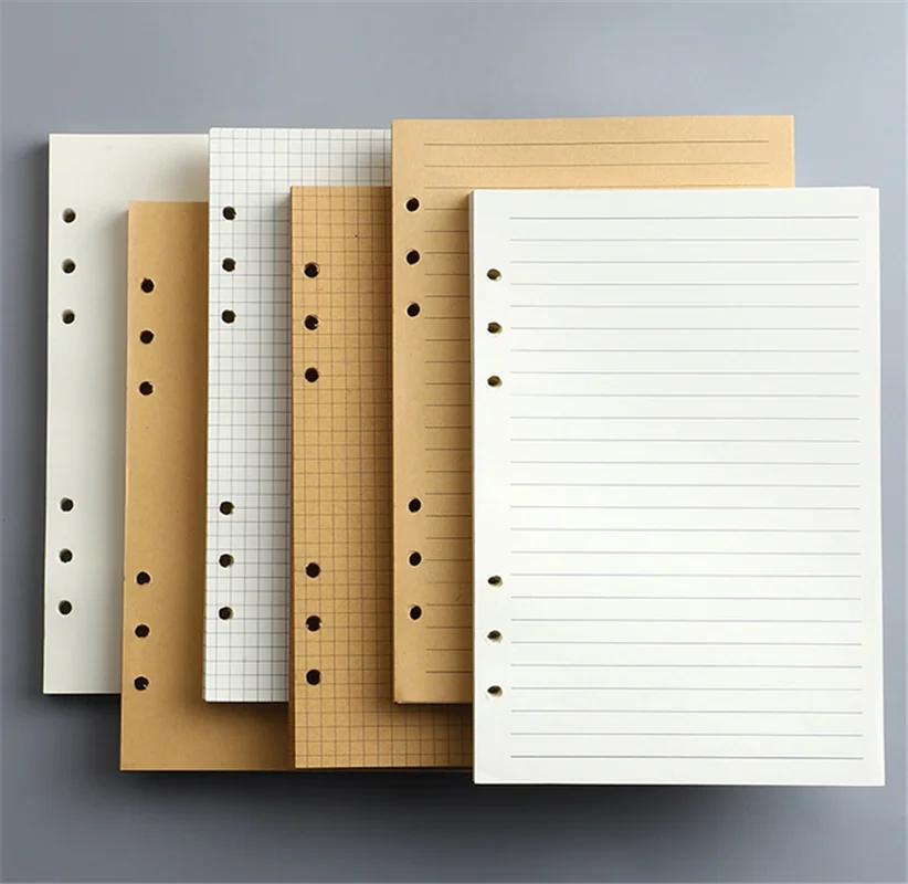 45 Sheets A5 A6 A7 Loose Leaf Notebook Refill Spiral Binder Inner Page Line Blan