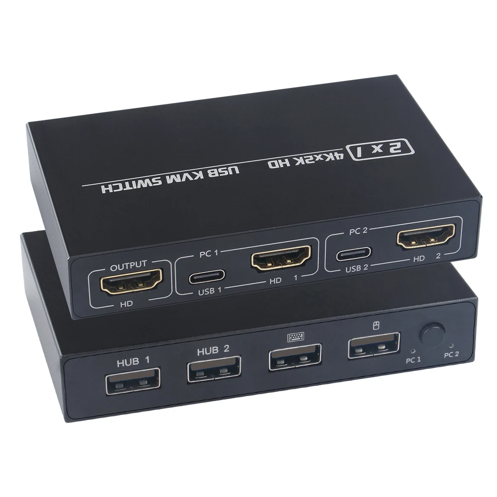 4K*2K KVM 2-in-1 HDMI-compatible/USB KVM Switch Support HD 2 Hosts Share 1 Monit