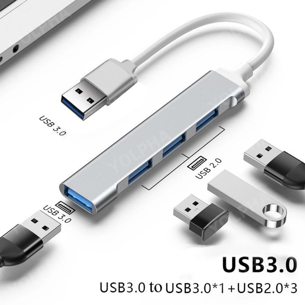 4Port USB 3.0 Hub USB Hub High Speed type c Splitter 5Gbps For PC Computer Acces