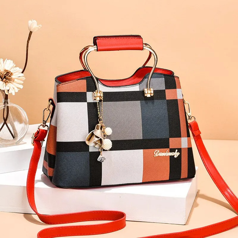 Fashion Handbag Crossbody Bags for Women Faux Leather Bag Adjustable Strap Top H