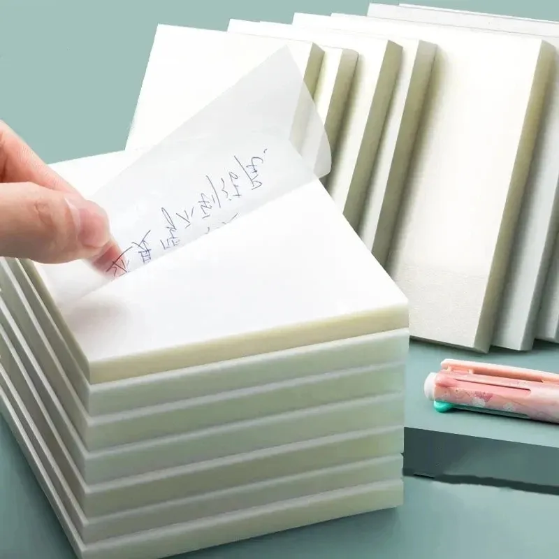 50PCS Transparent Sticky Notes Memo Pad Art Paper Student School Office Stationa