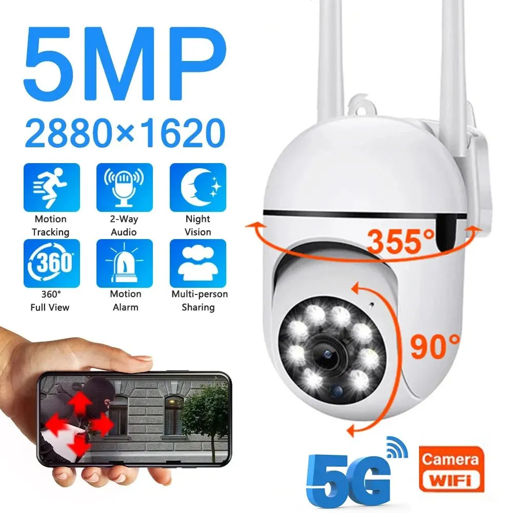5MP 5G WiFi Surveillance Cameras IP Camera HD 1080P IR Full Color Night Vision S