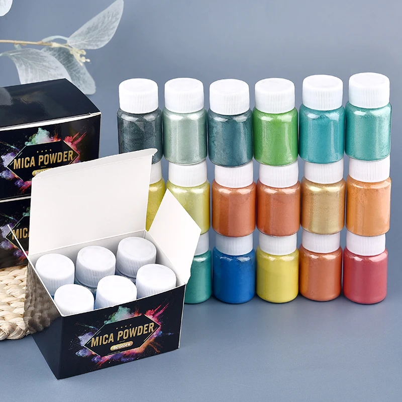 6 Colors/Set Pearl Powder Pigment DIY Epoxy Resin Mold Colorant Dye Mineral Powd