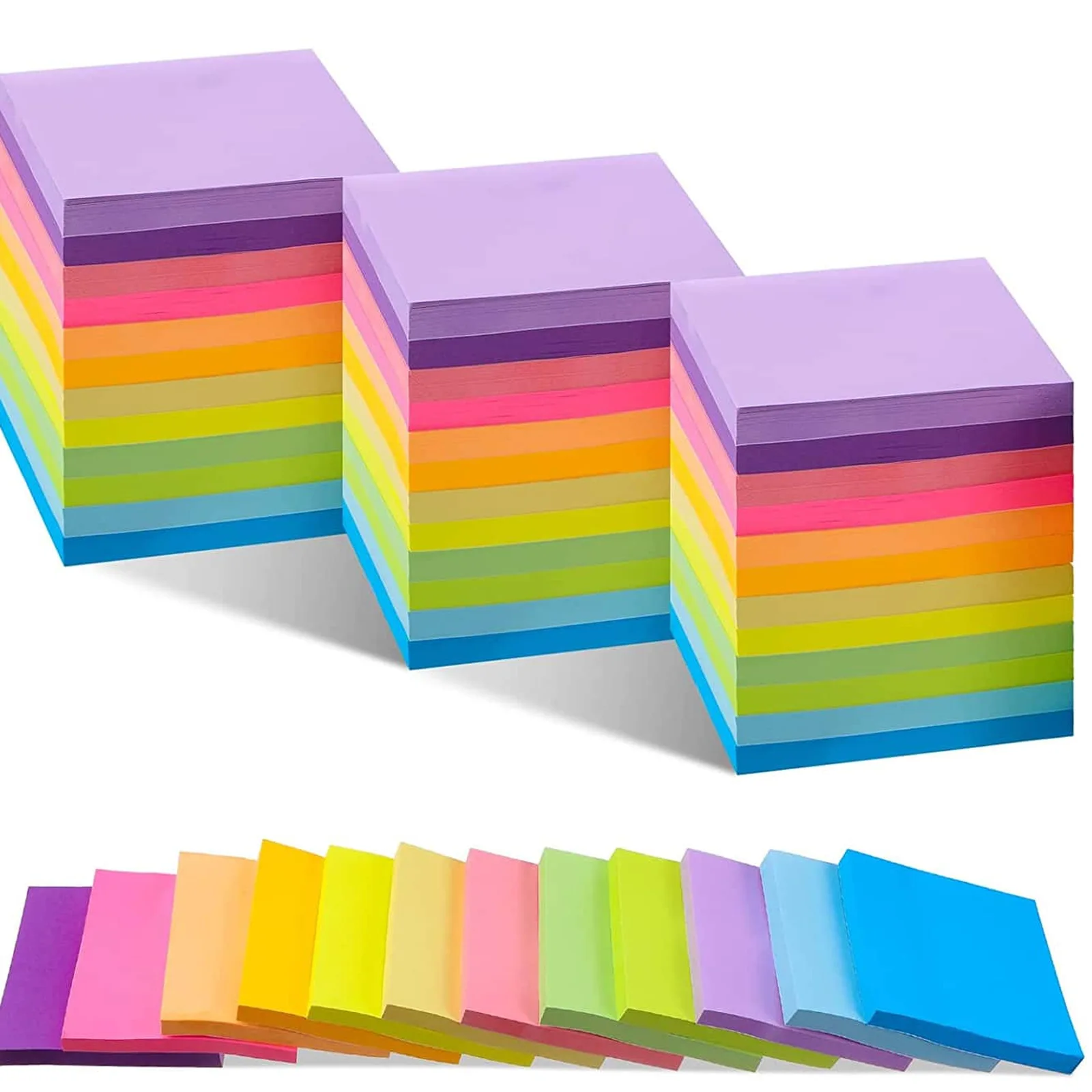 6 pcs fluorescent color 3*3inch Sticky Note Posted It Note Pads Stickers Planner