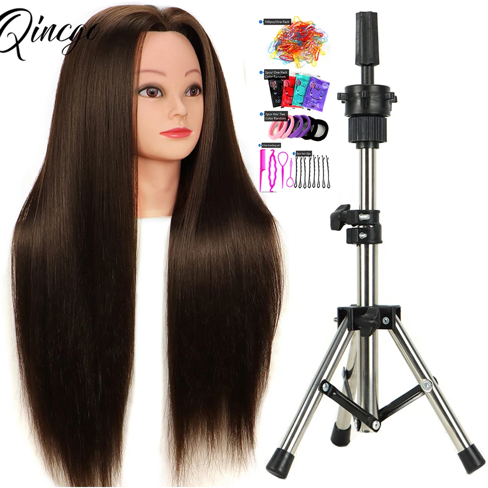 65CM Mannequin Heads With Synthetic Hair For Hair Training Styling Solon Hairdre