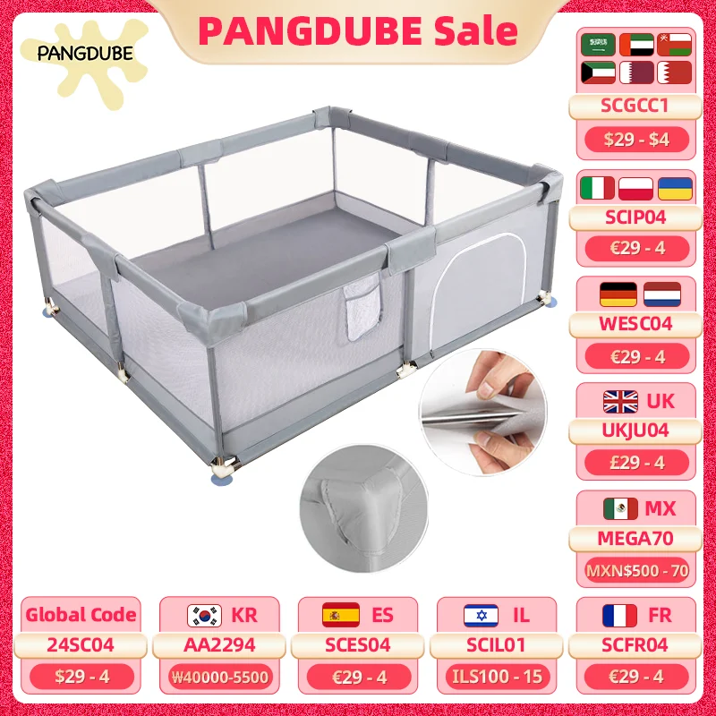 7 Optional Sizes Large Children's Playpen with Foam Protector Baby Safety Fence 