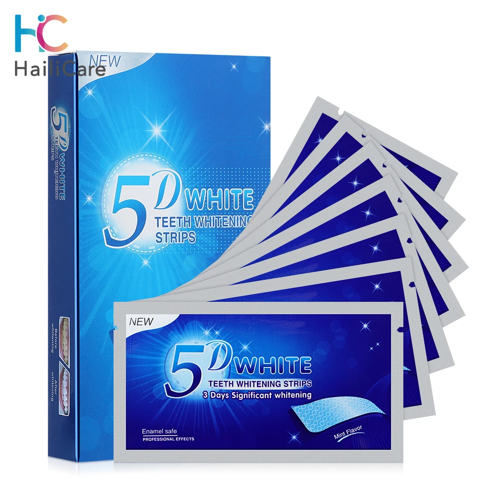 7 Pairs 5D Gel Teeth Whitening Strips White Tooth Dental Kit Oral Hygiene Care S