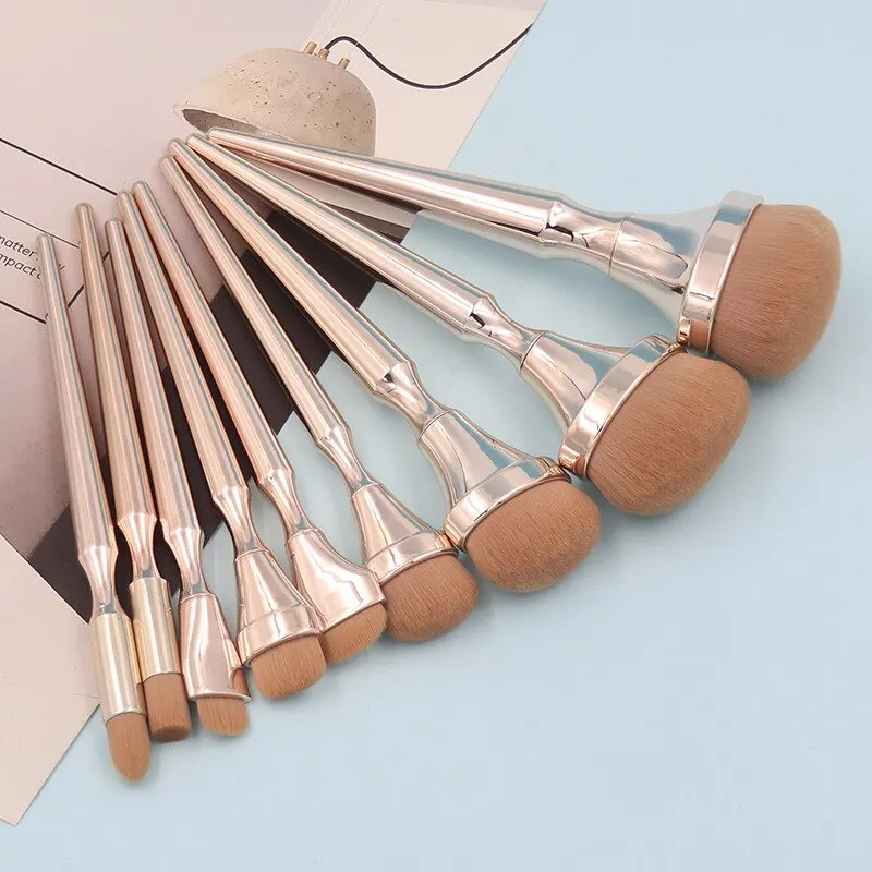 9PCS Professional Portable Makeup Brush Eyeshadow Foundation Repairing Blush Fac