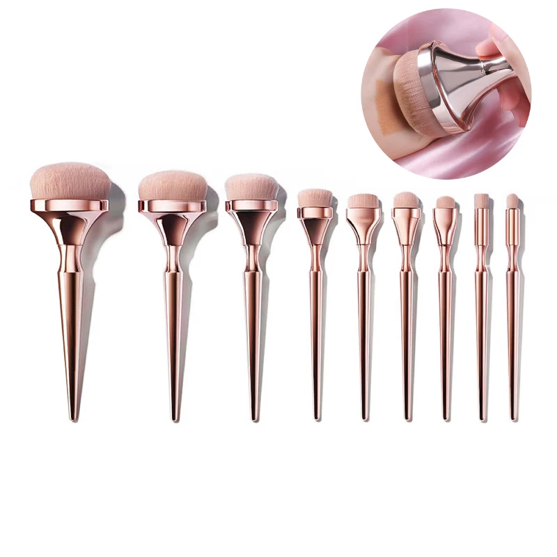 9pcs Makeup Brushes Set Foundation Highlighter Eye Shadow Blush Powder Soft Nylo