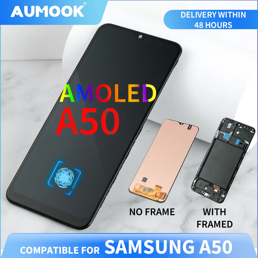AMOLED Pantalla Display LCD For Samsung A50 LCD Digitizer Assembly With Frame Pa